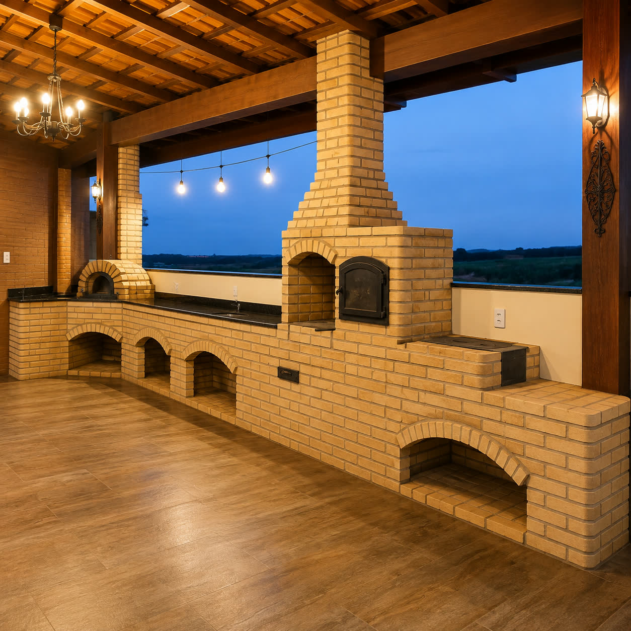 Churrasqueira com Forno Mineiro Fogão Forno Pizza Iglu e Bancada