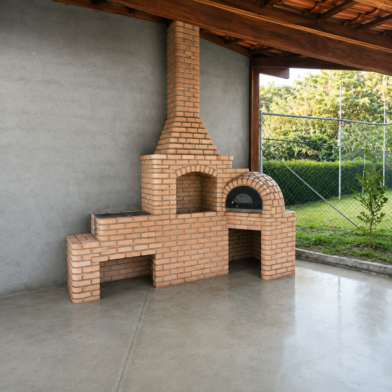 Churrasqueira Palha com Forno Pizza Iglu e Fogão a Lenha
