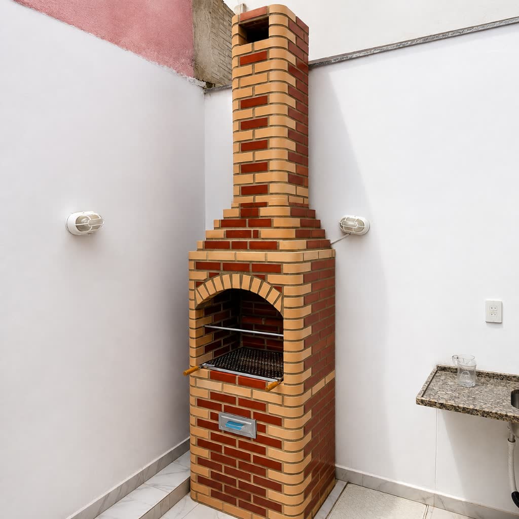 Churrasqueira de Tijolo 80cm Canto Palha
